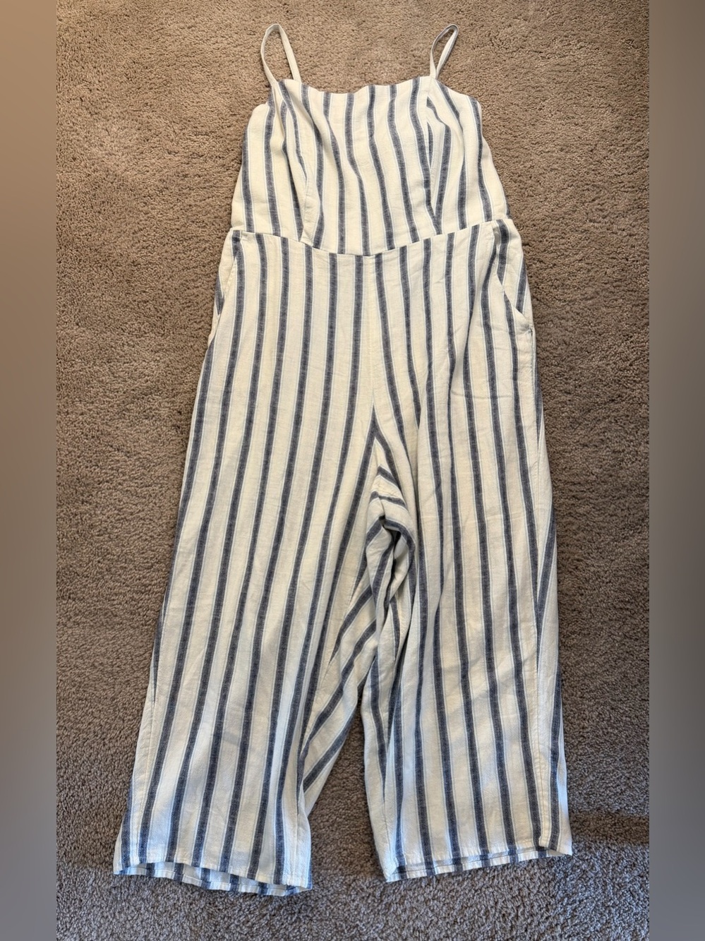 Old Navy Blue and White Striped Jumpsuit Womens XL